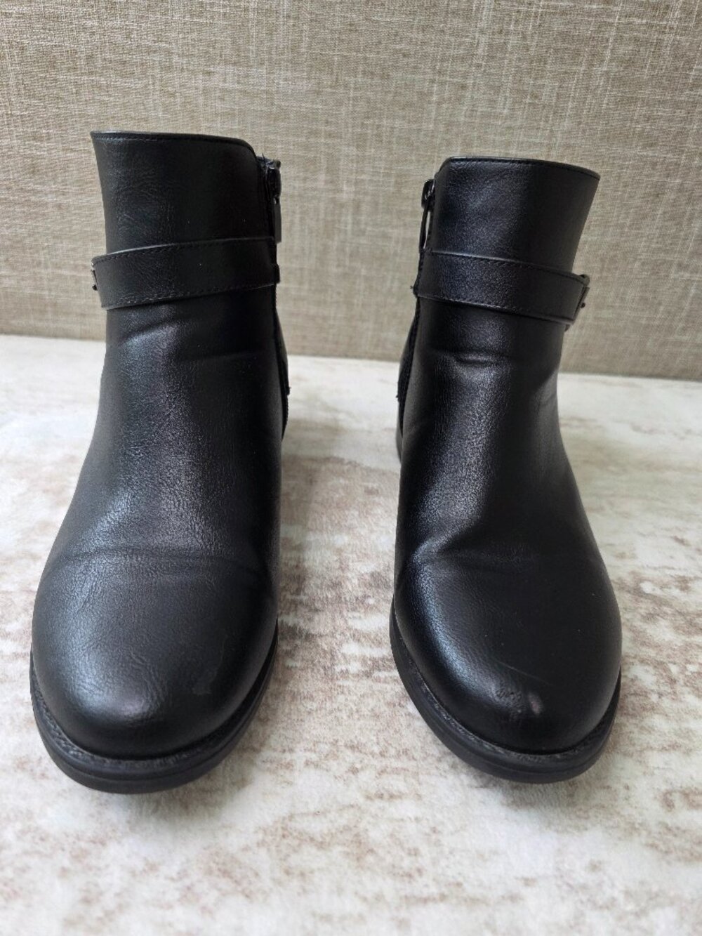 Top Moda Black Faux Leather Ankle Boots (Size 9 US)